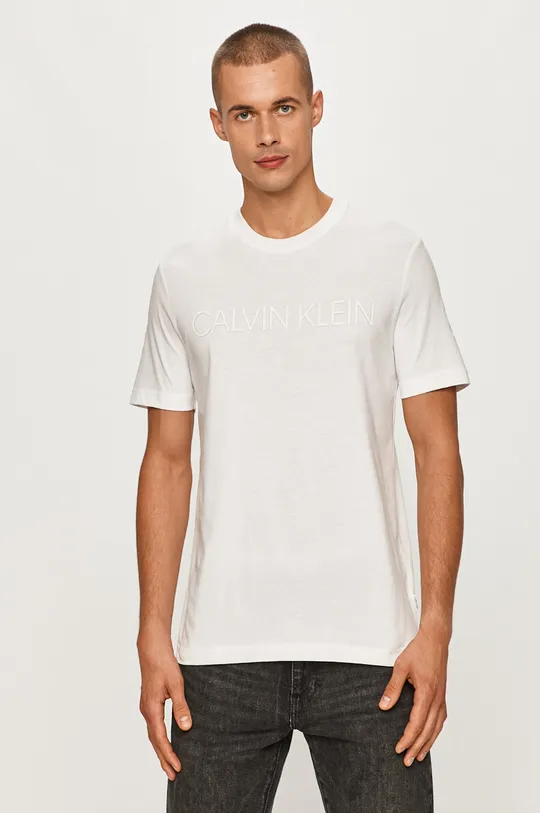 biały Calvin Klein - T-shirt K10K105166 Męski