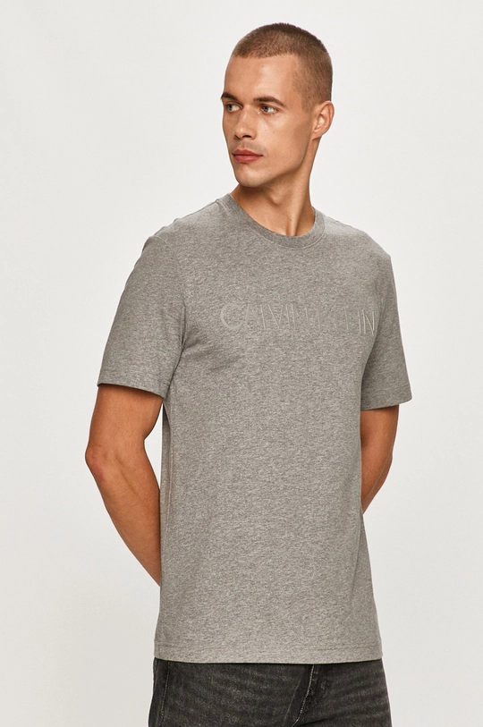 szary Calvin Klein - T-shirt K10K105166 Męski