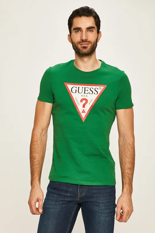zelená Guess Jeans - Pánske tričko Pánsky