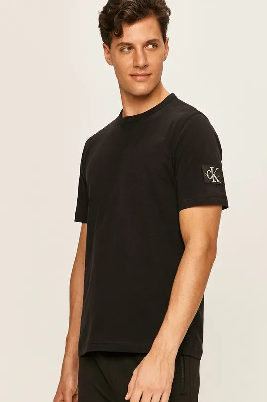 czarny Calvin Klein Jeans - T-shirt J30J314051 Męski