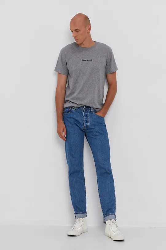 Calvin Klein Jeans T-shirt bawełniany J30J315186 szary