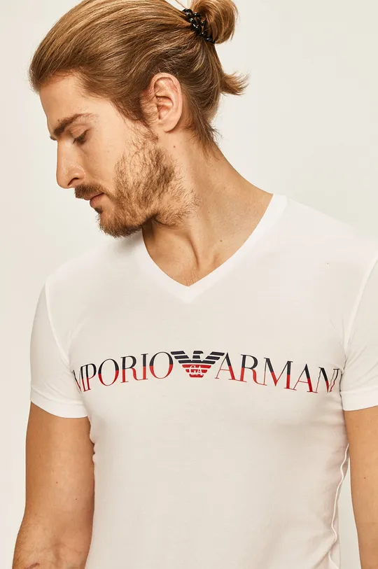 biela Emporio Armani - Pánske tričko