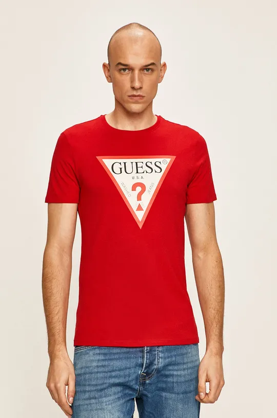 červená Guess Jeans - Pánske tričko Pánsky