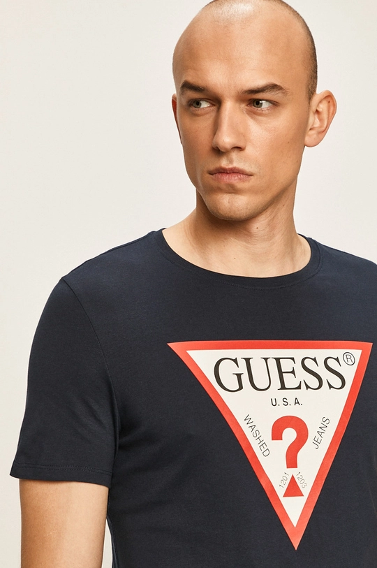 tmavomodrá Guess Jeans - Pánske tričko Pánsky