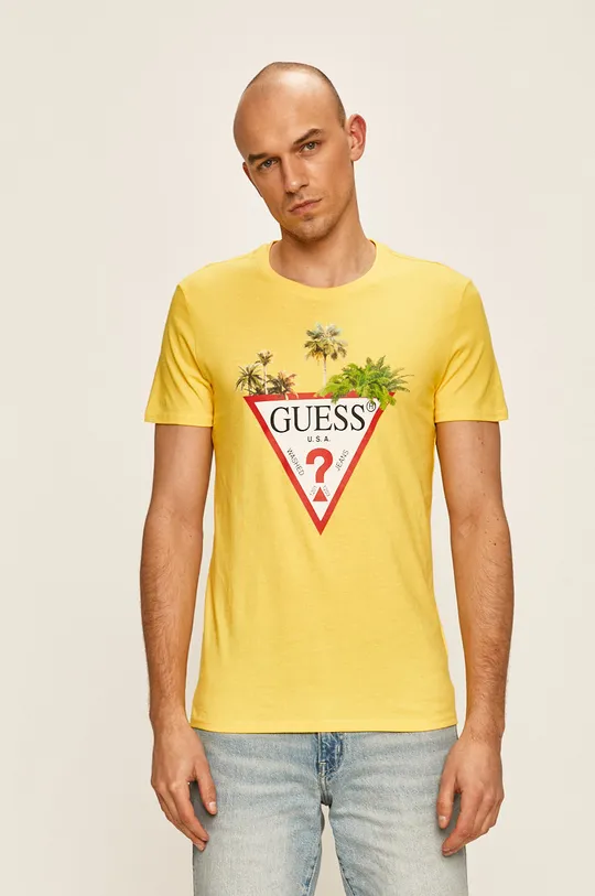 żółty Guess Jeans - T-shirt Męski