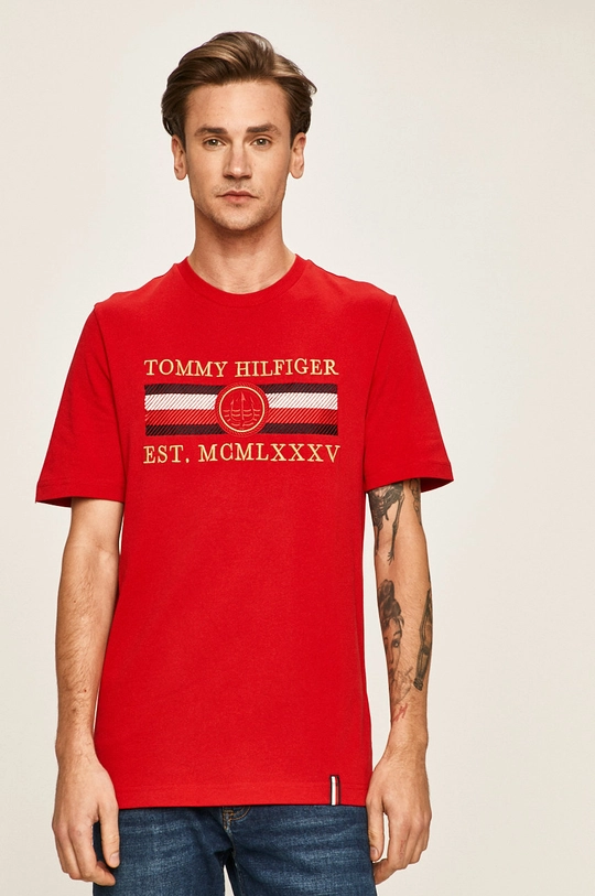 červená Tommy Hilfiger - Pánske tričko Pánsky