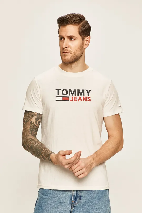 biela Tommy Jeans - Pánske tričko Pánsky