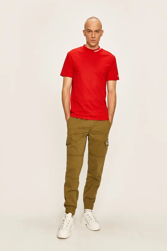 Tommy Jeans - Pánske tričko červená
