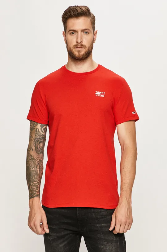 czerwony Tommy Jeans - T-shirt DM0DM07472 Męski