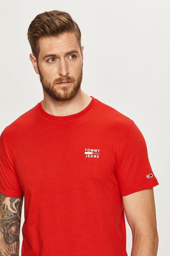 czerwony Tommy Jeans - T-shirt