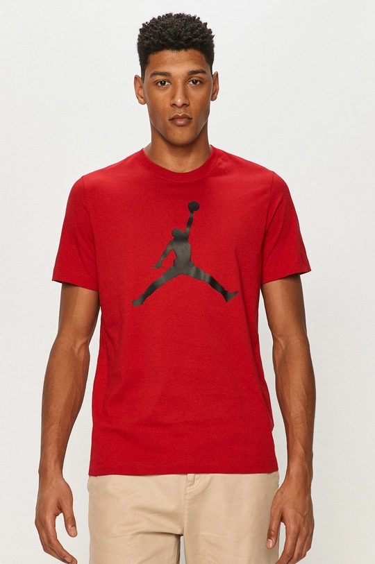 czerwony Jordan - T-shirt Męski