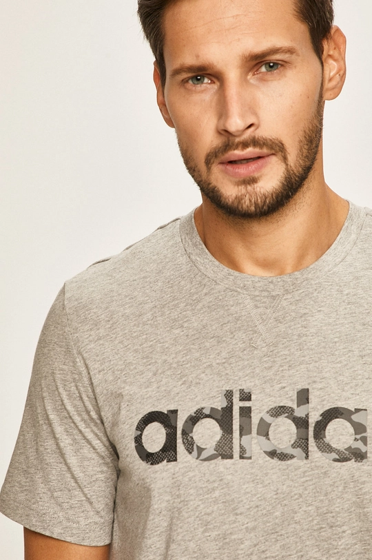 szary adidas - T-shirt EI9726