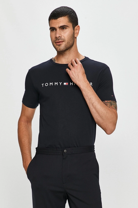 granatowy Tommy Hilfiger - T-shirt Męski