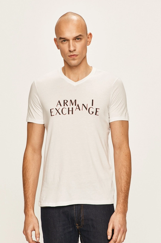 biela Armani Exchange - Pánske tričko Pánsky