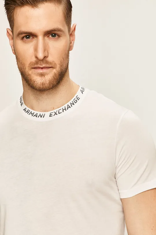 biały Armani Exchange - T-shirt 3HZTFL.ZJA5Z