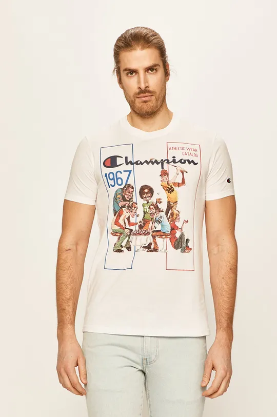 biały Champion - T-shirt 214345 Męski