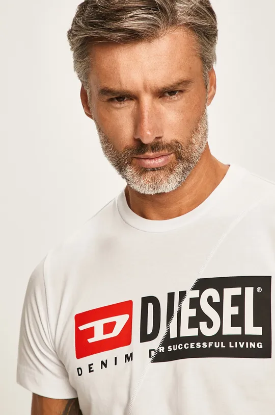 biały Diesel T-shirt Męski