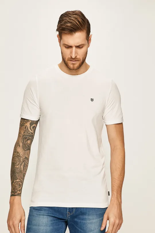 biela Premium by Jack&Jones - Pánske tričko Pánsky