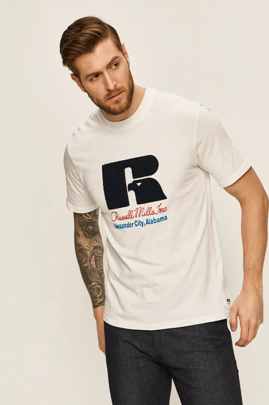 biały Russel Athletic - T-shirt Męski