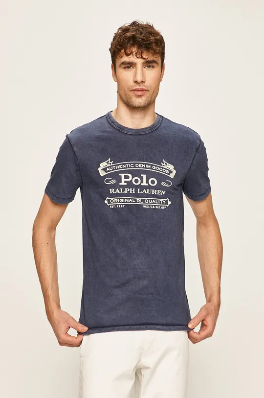 granatowy Polo Ralph Lauren - T-shirt 710795143002 Męski