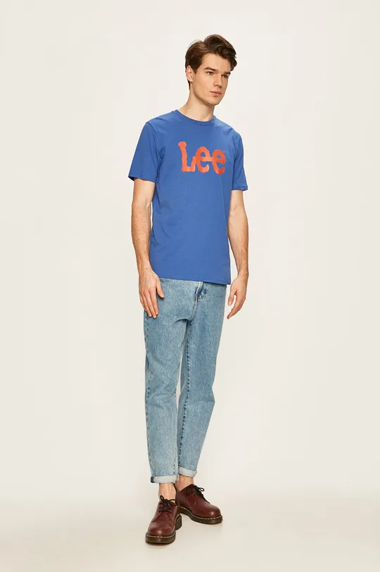 Lee - T-shirt jasny niebieski