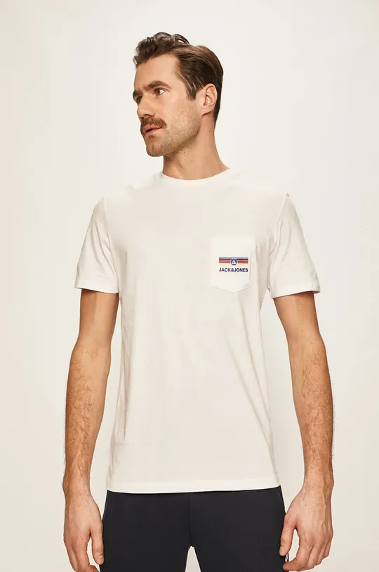 biela Jack & Jones - Pánske tričko Pánsky