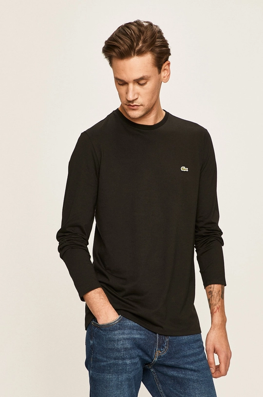 czarny Lacoste - Longsleeve TH6712. Męski