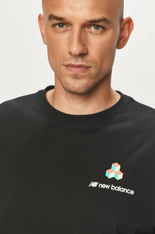 czarny New Balance - T-shirt MT01560BK