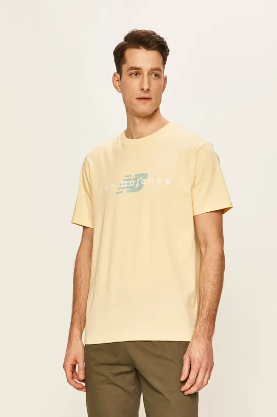żółty New Balance - T-shirt MT01516SUG Męski