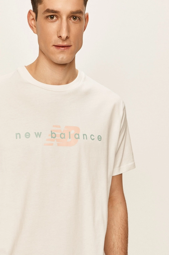 biały New Balance - T-shirt MT01516WT Męski