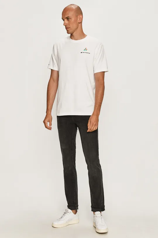 New Balance - T-shirt MT01560WT biały