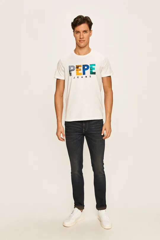 Pepe Jeans - Pánske tričko Edison biela