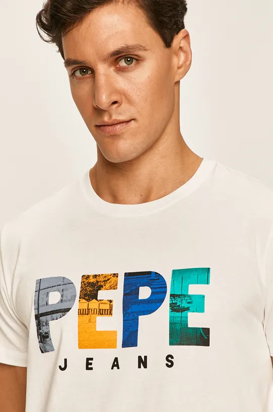 biela Pepe Jeans - Pánske tričko Edison