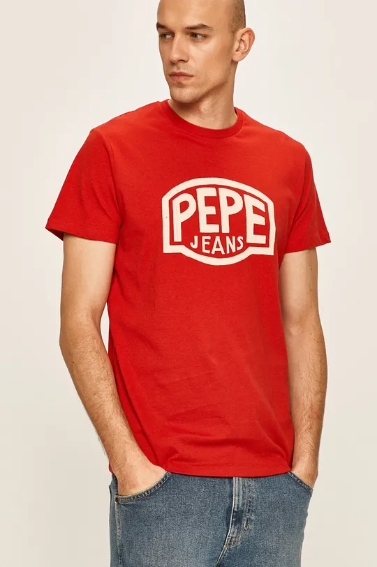 Pepe Jeans - Tričko Earnest červená