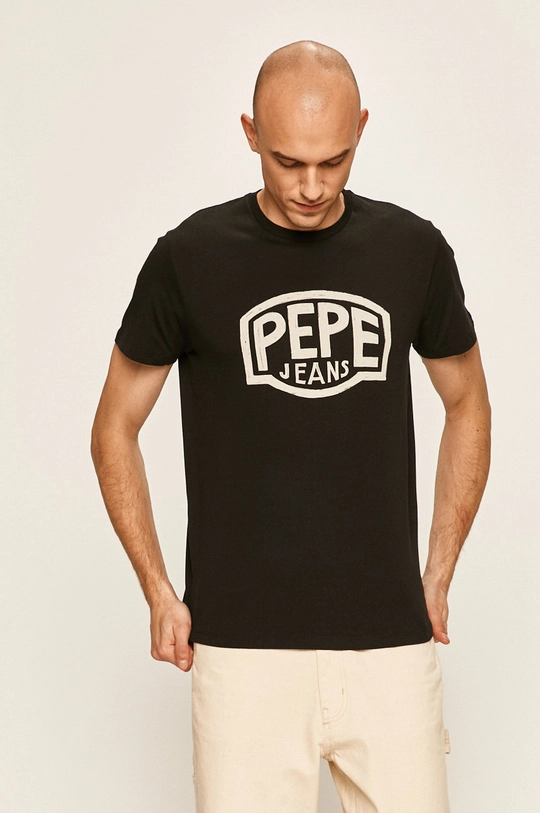 czarny Pepe Jeans - T-shirt Earnest Męski