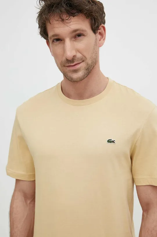 beżowy Lacoste t-shirt bawełniany Męski