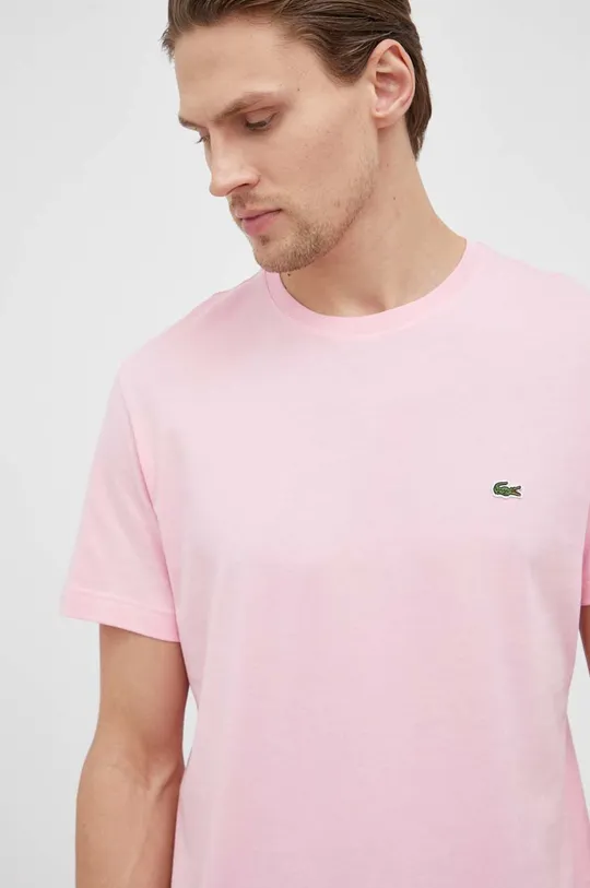 ροζ Βαμβακερό μπλουζάκι Lacoste