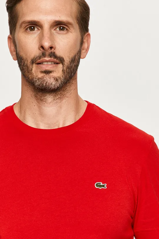 red Lacoste cotton t-shirt