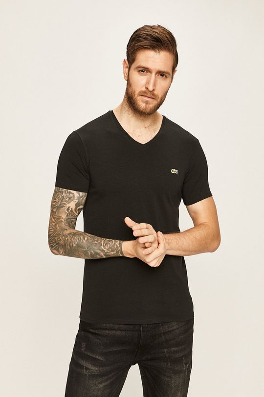 czarny Lacoste - T-shirt TH2036 Męski