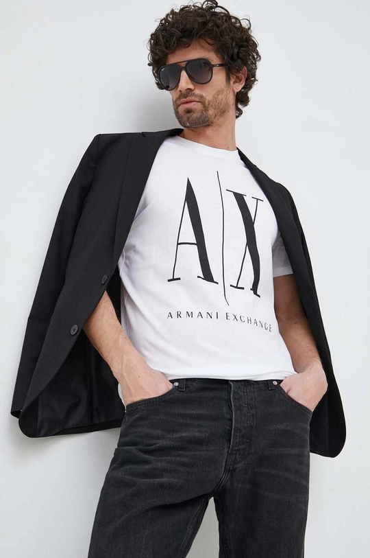 biały Armani Exchange t-shirt bawełniany Męski