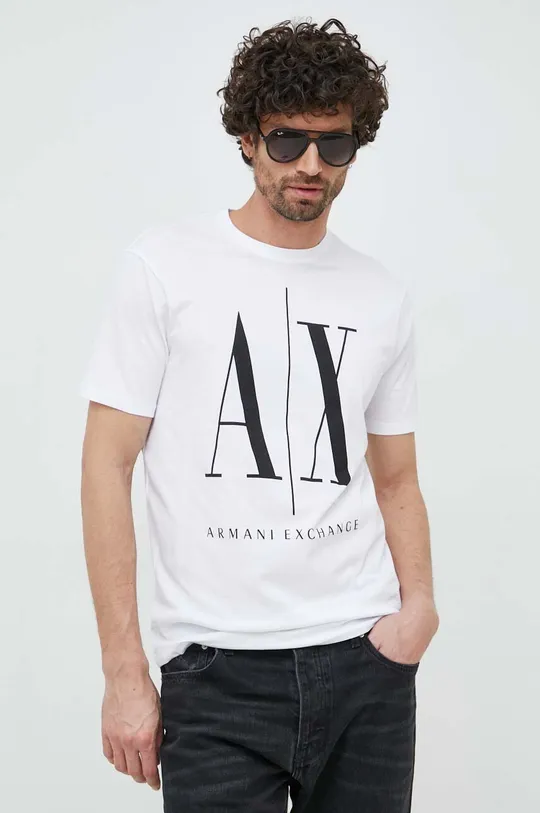 Pamučna majica Armani Exchange bijela