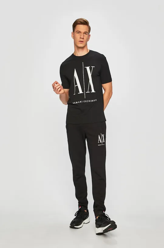 Pamučna majica Armani Exchange crna