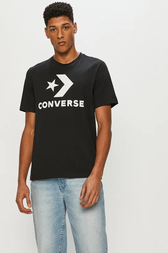 czarny Converse - T-shirt Męski