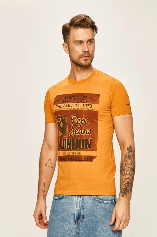 žltá Pepe Jeans - Pánske tričko Derek Pánsky