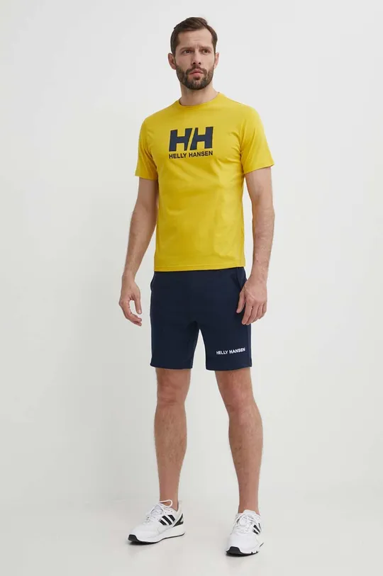 Bavlnené tričko Helly Hansen žltá