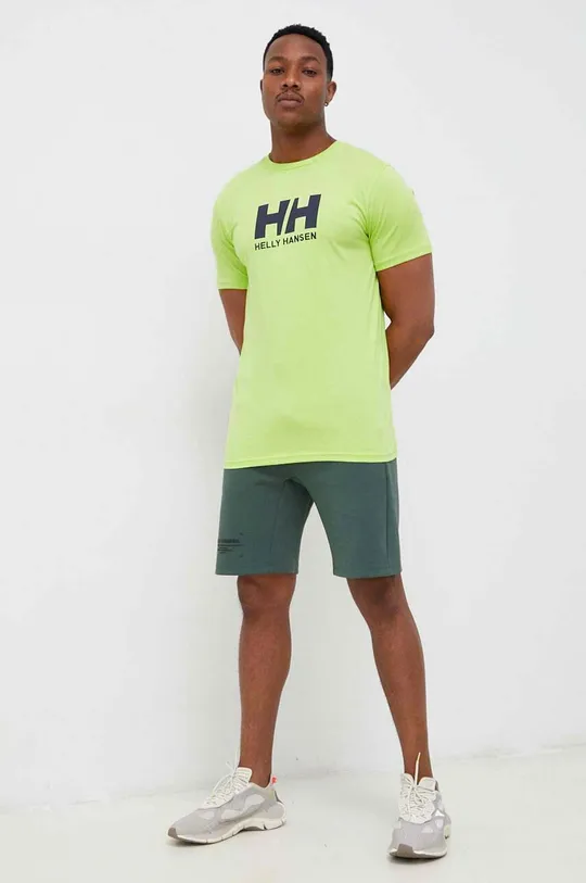 Helly Hansen tricou HH LOGO T-SHIRT verde