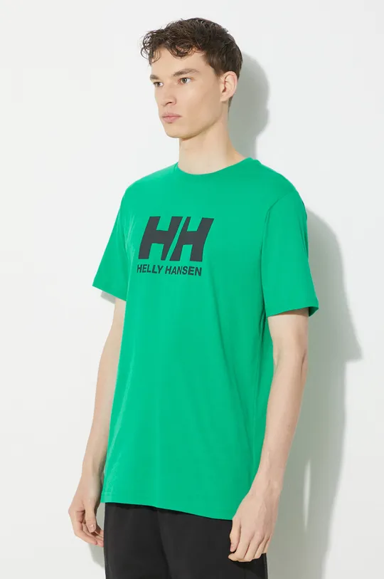 зелен Памучна тениска Helly Hansen