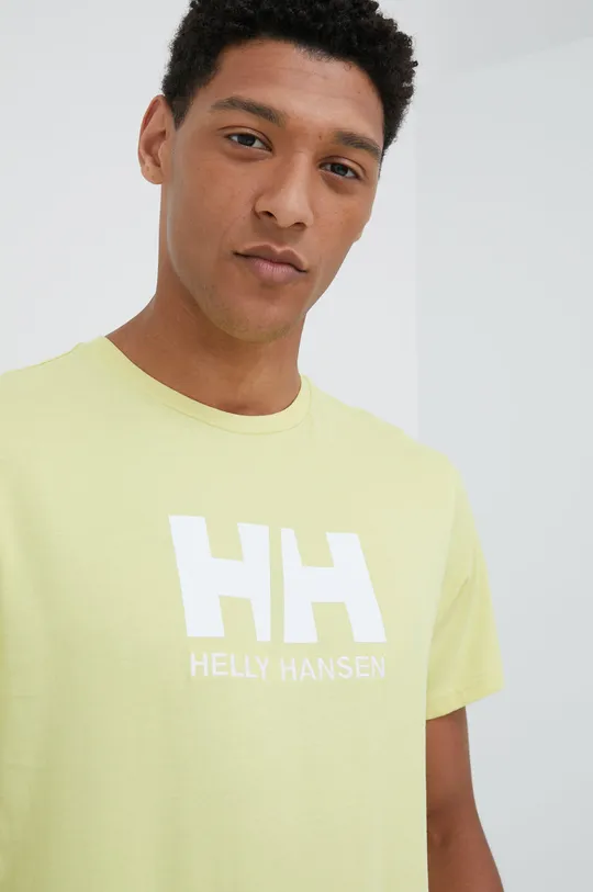 κίτρινο Βαμβακερό μπλουζάκι Helly Hansen