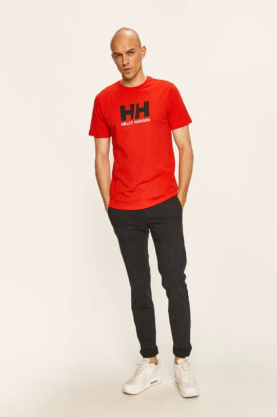 Helly Hansen t-shirt HH LOGO T-SHIRT czerwony