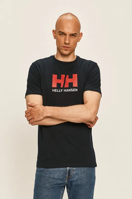 σκούρο μπλε Βαμβακερό μπλουζάκι Helly Hansen Ανδρικά
